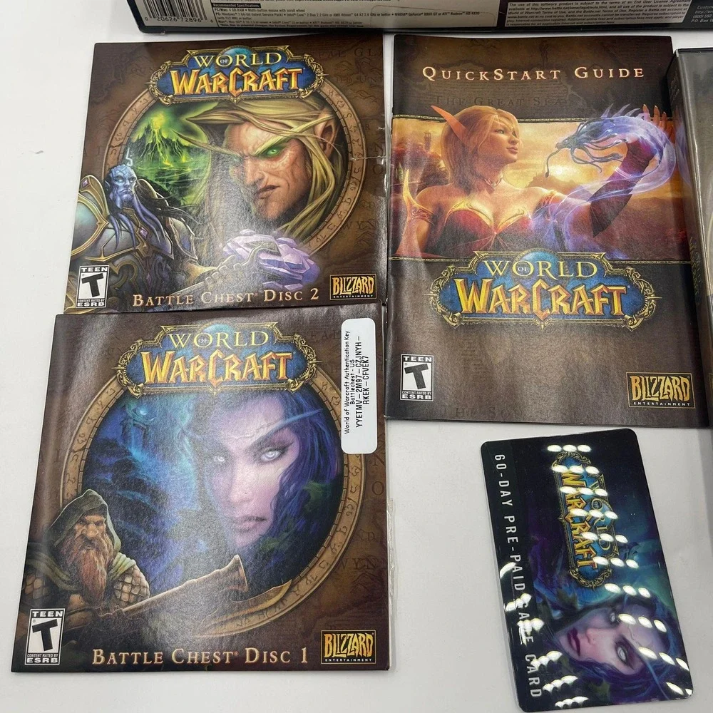 World of Warcraft Battle Chest PC Mac Game CD ROM‎ Software 60 Day Game Card